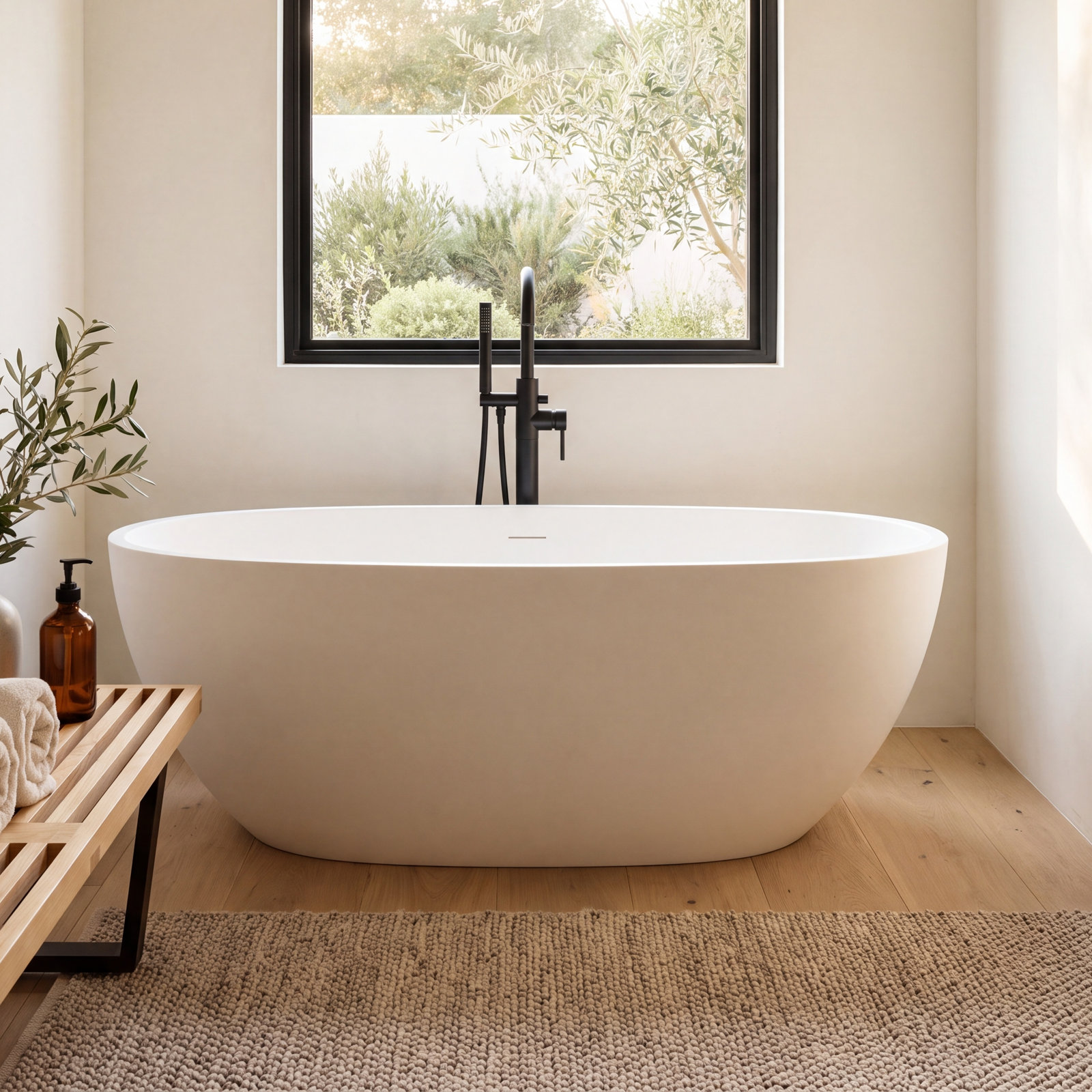 Tidal 60" Freestanding Acrylic Soaking Tub, White