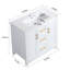 Élégant meuble-lavabo blanc 36 po avec lavabo simple encastré - Armoire de rangement multifonctionnelle