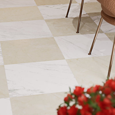 Reve Checker 23-1/2 in. x 23-1/2 in. Porcelain Floor and Wall Tile
