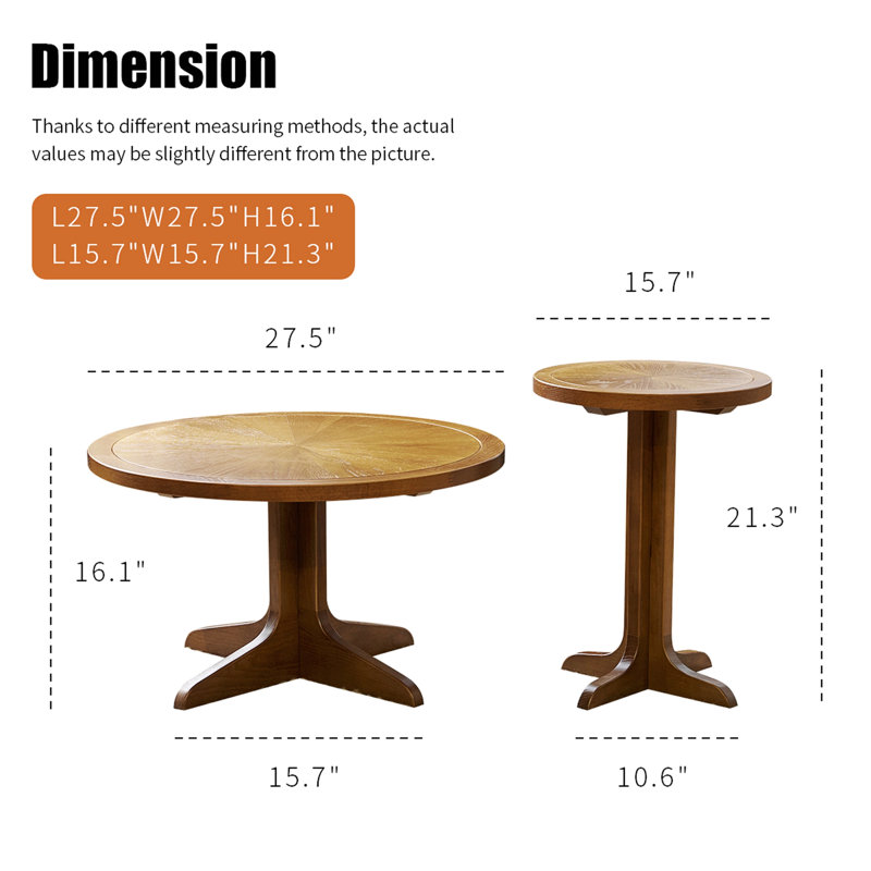 Ensemble de tables basses 2 pièces Modern Farmhouse