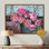 Pivoines par le vieux tracteur IV - pivoines, art mural encadré