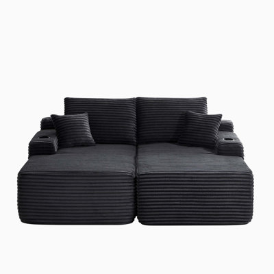 Deep Seat Dual Chaise L Shape Cloud Modular Sectional Sofa Plush Upholstered Two Seater Couch For Modern Living Space