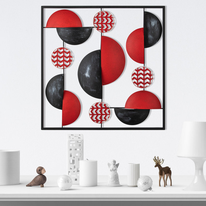 Hand-Painted Decorative Metal Accessory, 21.7 x 2.0 x 21.7 inches | 100% Metal, Thickness: 0.03 inches | Unique Color Variations, Ideal for Home Decor & Contemporary Art Displays, Durable & Stylish Design
