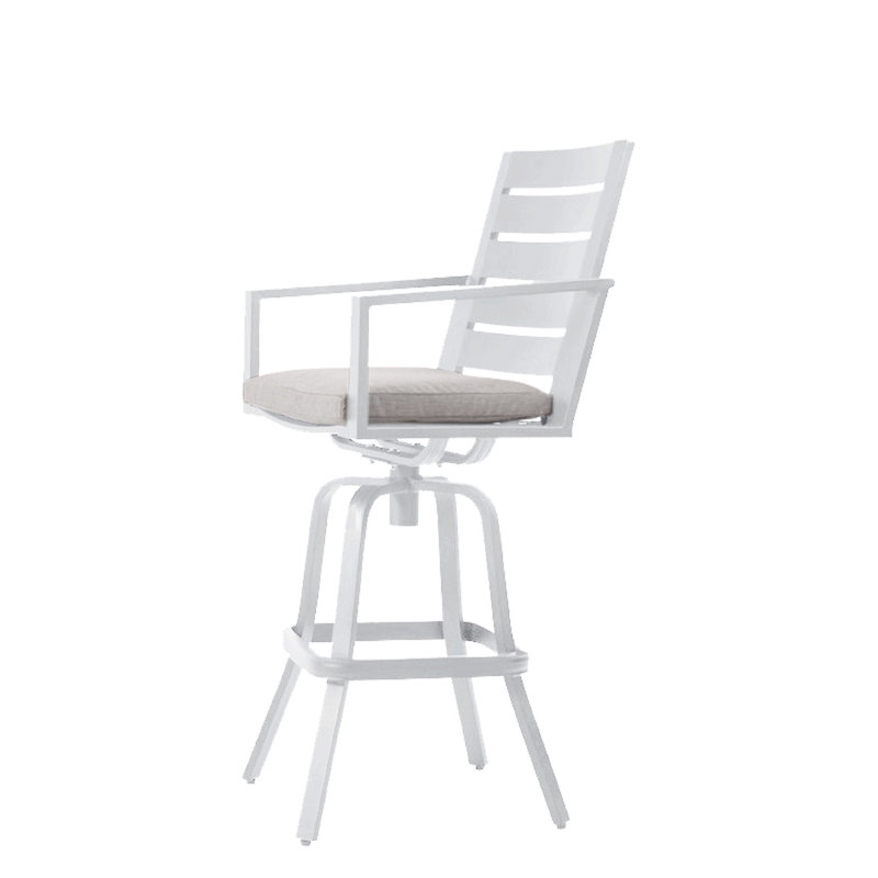 Wahiba Aluminum Outdoor 18'' Stool with Cushion