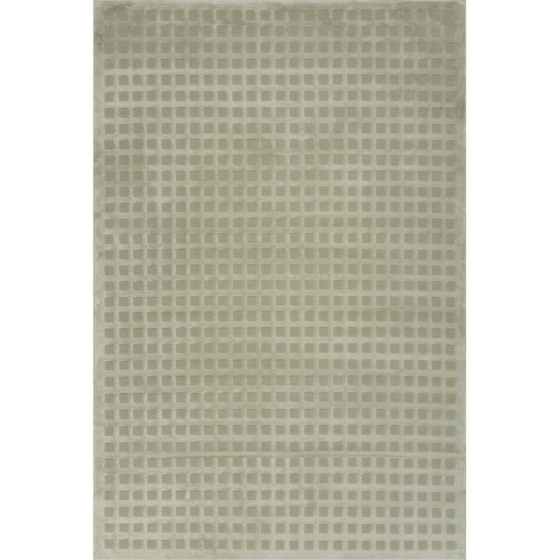  Tapis à carreaux lavable à la machine Daleyza, Green, Rectangle 6'7" x 9'