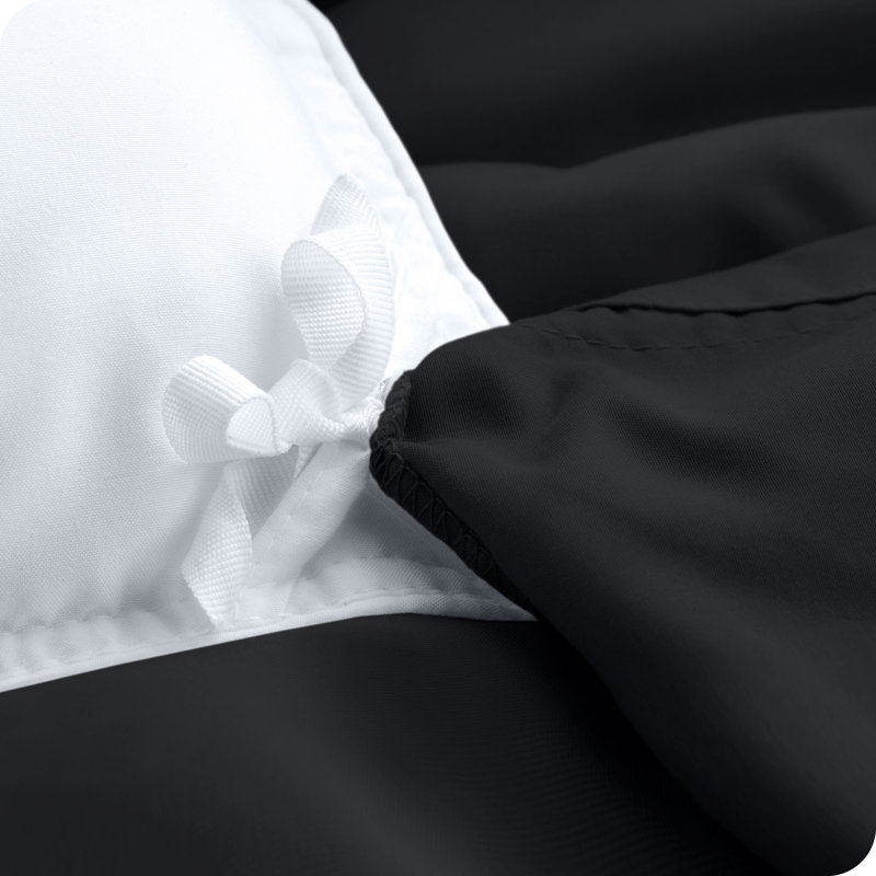 Premium Modern & Contemporary Polyester Duvet Cover & Insert, Twin/Twin XL Comforter + 2 Additional Pieces, Black