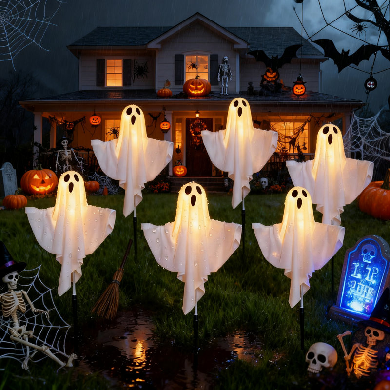 Ensemble de 6 lumières solaires d'Halloween pour l'extérieur