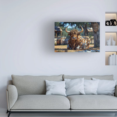 Bolog Momart Squatting Bull Canvas Art