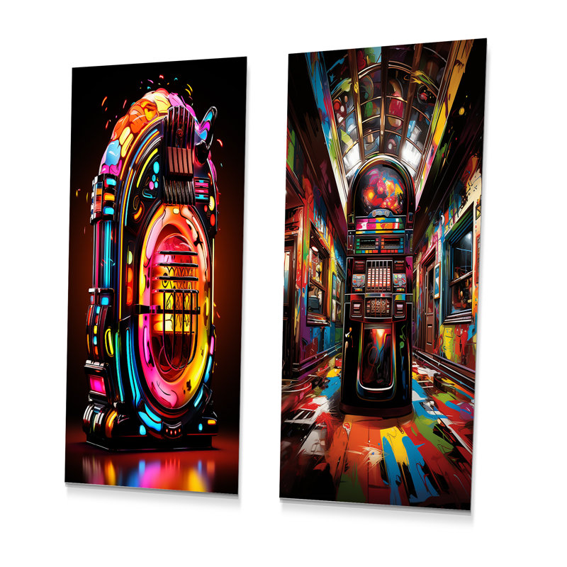 Ensemble de salon Jukebox Machine Neon Grooves I - Jukeboxes, H 28 po x l 24 po