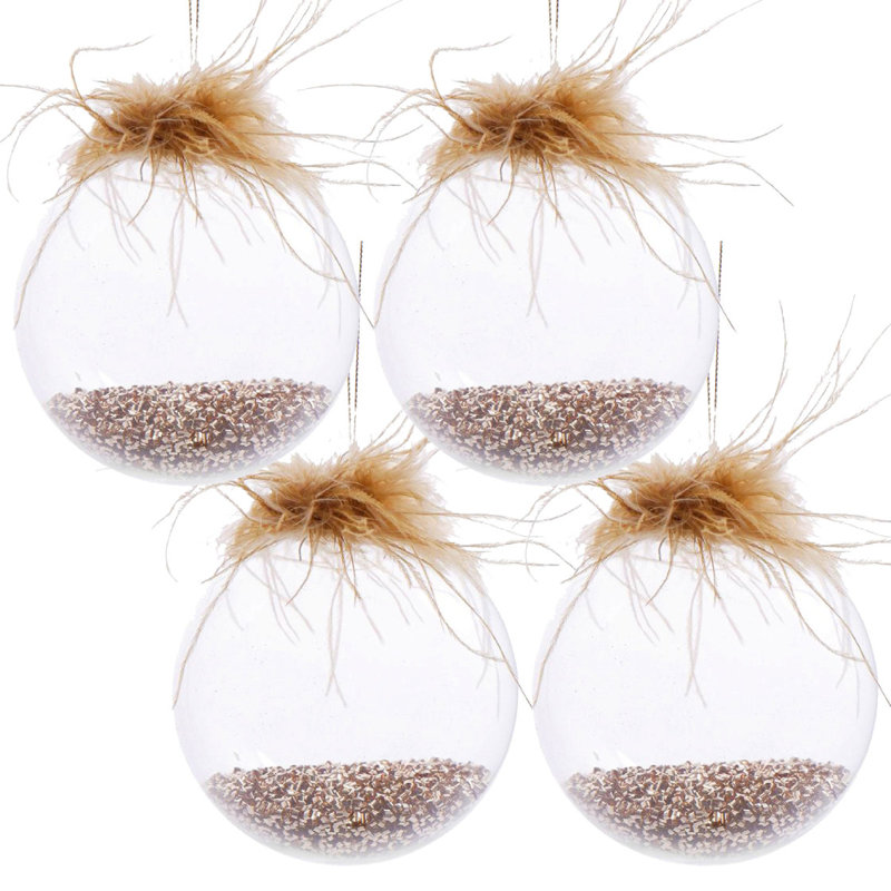 D4,7 po, boules de Noël décoratives, boules de Noël suspendues en verre pour décorations de fêtes, ensemble de 4
