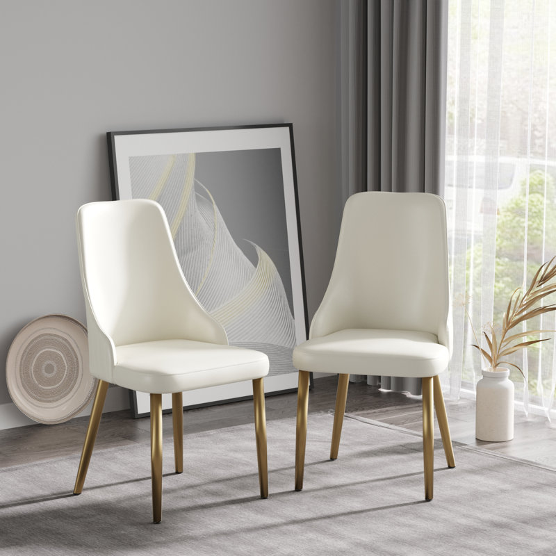 Ensemble de chaises de salle à manger - Chaise de salle à manger moderne en cuir de polyuréthane, chaises de salle à manger Mid Century
