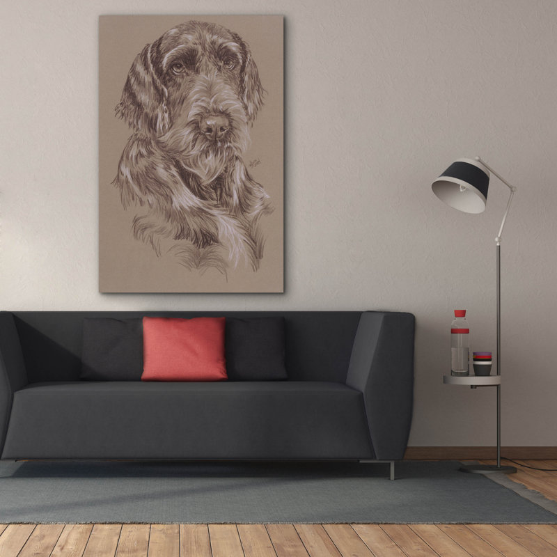 «Kemyra German Wirehaired Pointer» par Barbara Keith, H 60 po x l 40 po x P 1,5 po