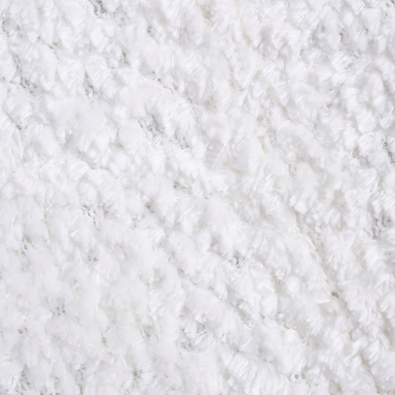 Canapé 3 places Cloud (202 cm), sans ossature, blanc crème, tissu bouclé, mousse et ressorts, aucun assemblage requis, idéal pour les petits espaces.