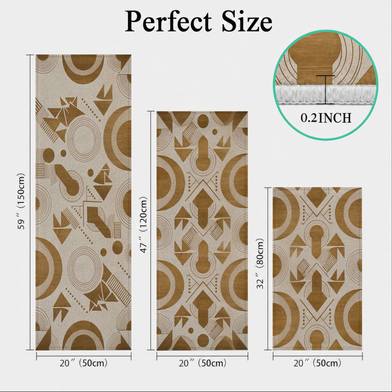 Geometric Art Non-Slip Washable Kitchen Mats