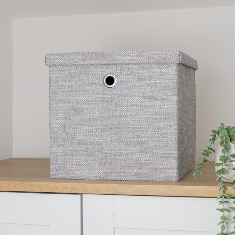 17 Stories Fabric Decorative Basket, Light Grey, No