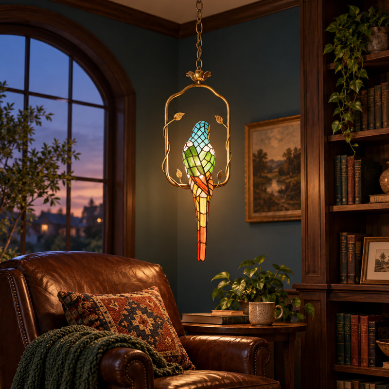 Luminaire suspendu en verre Artistic Parrot