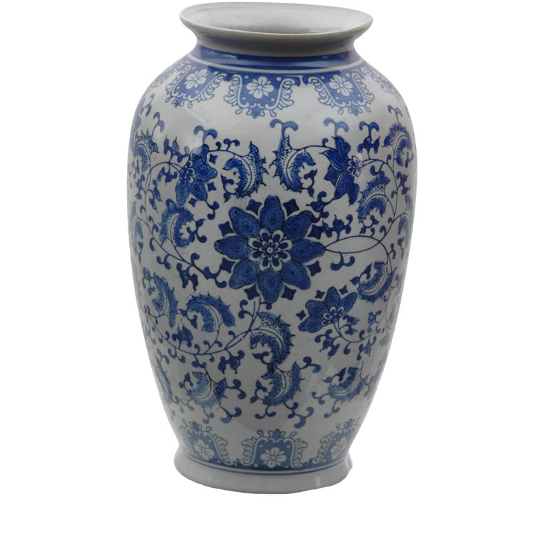 Tung Chi Vase, Blue Floral