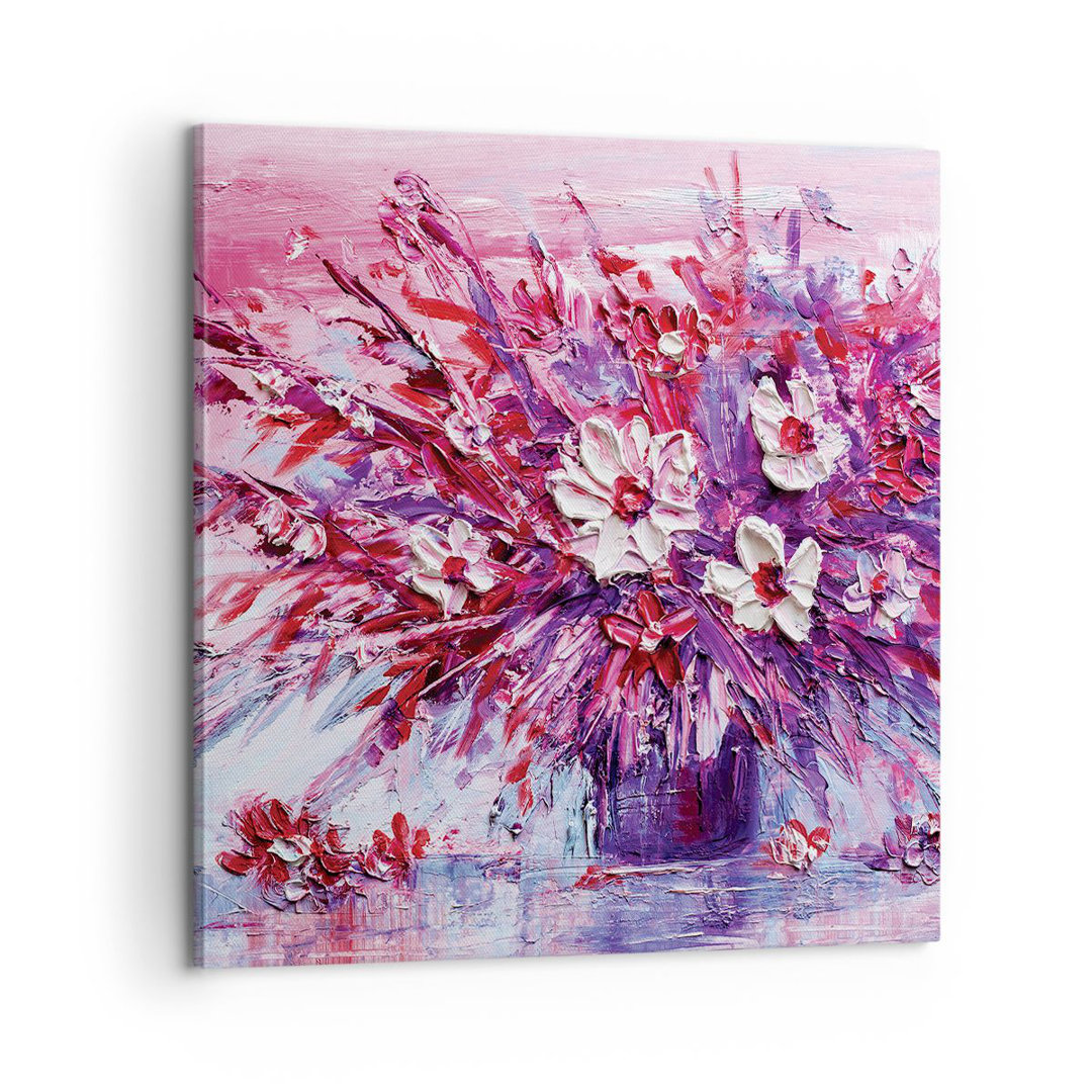 Leinwandbild Impasto Flowers Pink