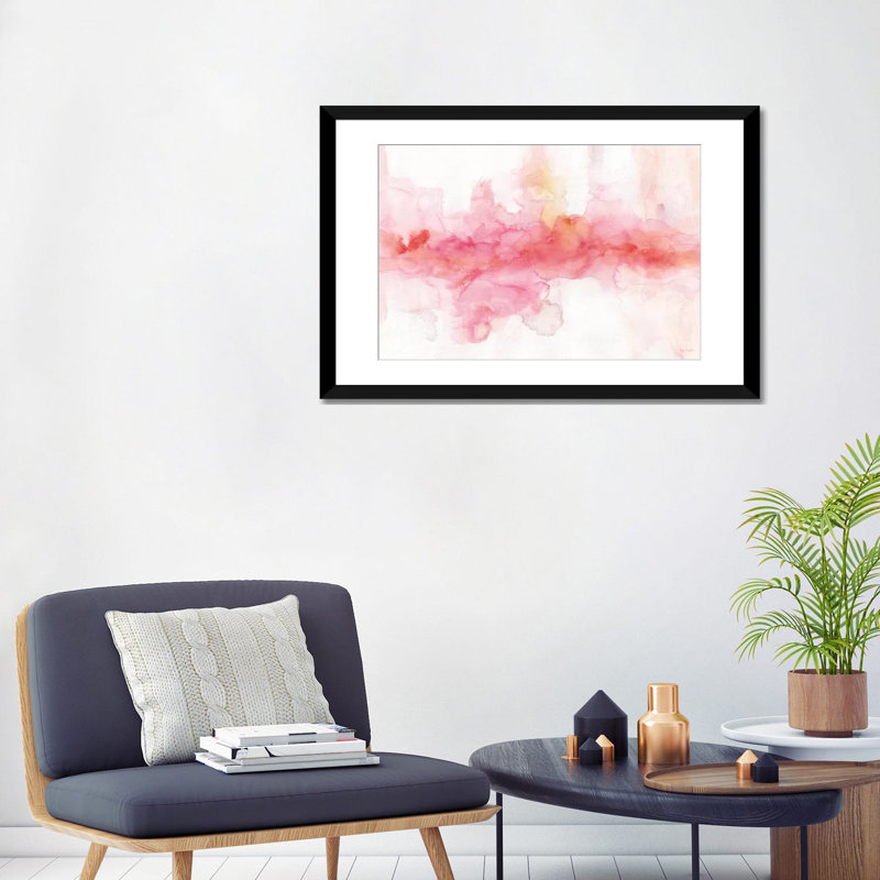 « arc-en-ciel abstract », reproduction sur toile, H 24 po x l 32 po x P 1 po, Papier beaux-arts encadré noir, Blanc