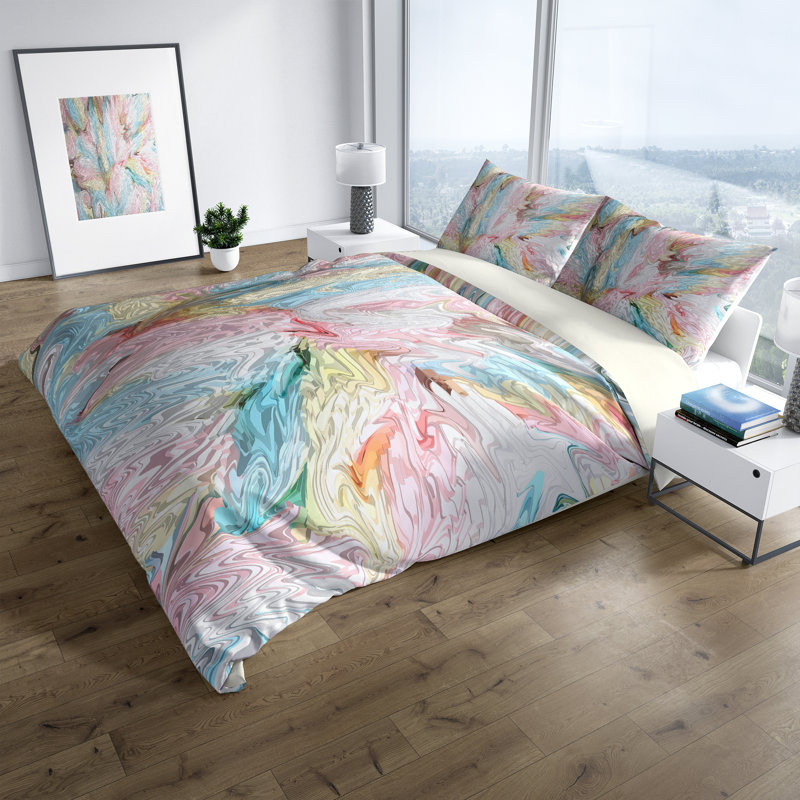 Polyester Abstract Duvet Cover, Twin Duvet Cover + 1 Sham