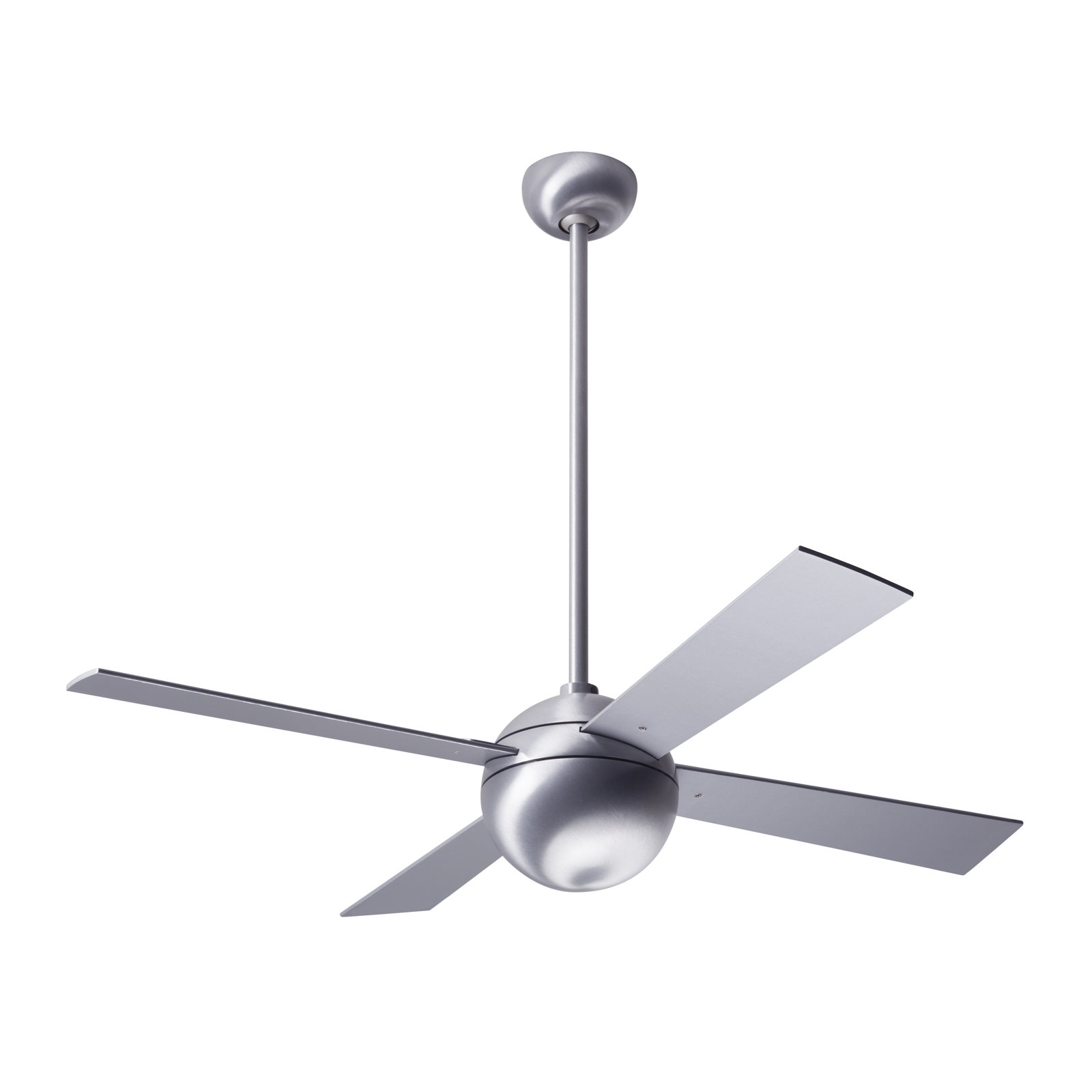Ball 42'' 4 Blade Ceiling Fan, Aluminum, Brushed Aluminum, Fan Speed Control