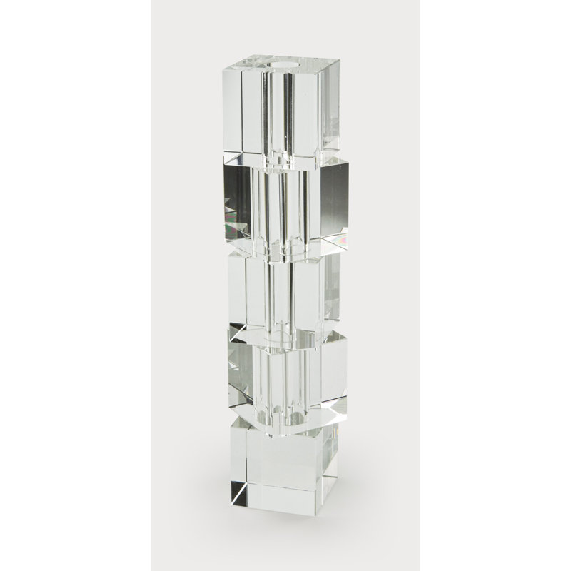 Vase de table en cristal transparent, H 9,65 po x l 2,64 po x P 2,64 po