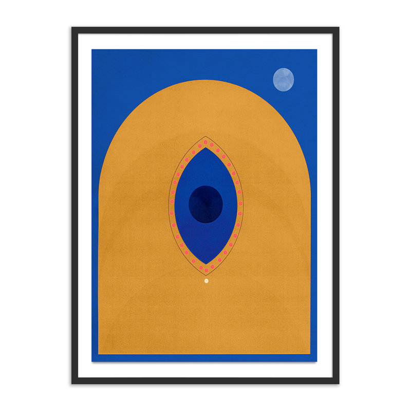 Inner Sight Painting by David Grey, 40" H x 30" W x 2.5" D, Black Maple Framed Paper