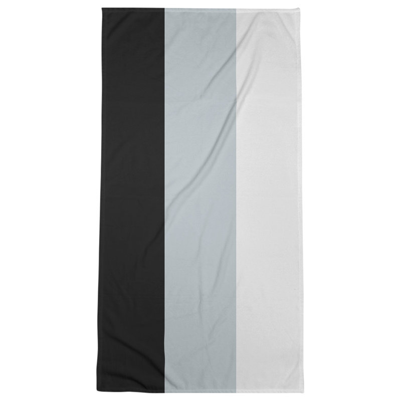 Cotton Blend Lightweight Bath Towel, Black/Silver/White