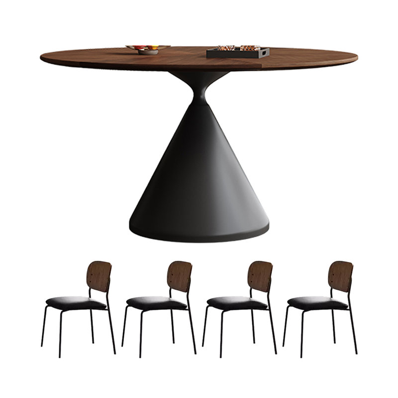 Modern Medieval Style Dining Table, 29.52"H x 59.05"L x 59.05W
