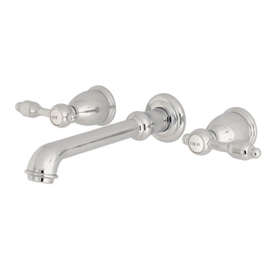 Kingston Brass Tudor Two-Handle 3-Hole Wall Mount Bathroom Faucet