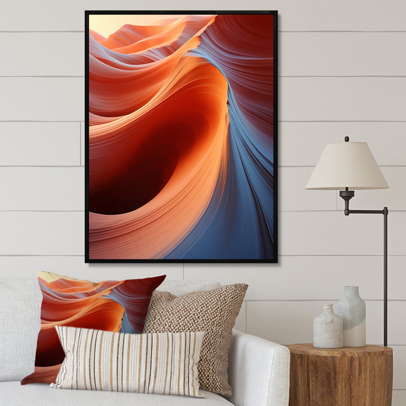 Imarah, désert, danse aérienne, V, sur toile, H 20 po x l 12 po x P 1 po, Cadre flottant noir