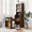 Armoire Mid-Century moderne en noyer rétro avec lit à griffer pour chat, armoire latérale avec table extensible