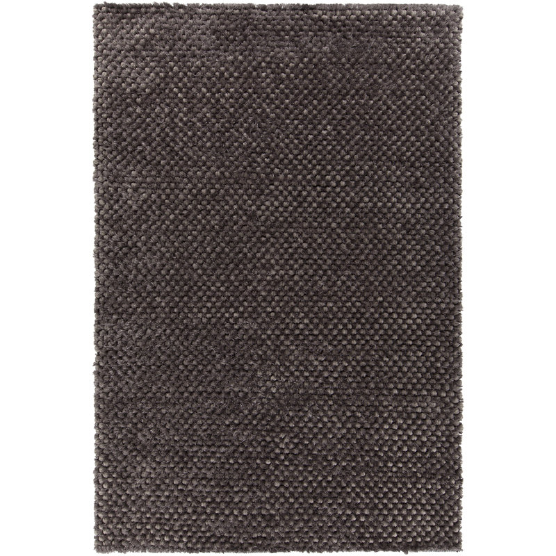 Tapis à poils longs en polyester tissé à la main Janey, 9 pi x 13 pi