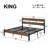 King Bed Frame And Headboard, Easy Assembly, Noise-free, No Box Spring Needed, Heavy Strong Metal Support Frames, Double-row Support Bars, Rustic Brown-343712612