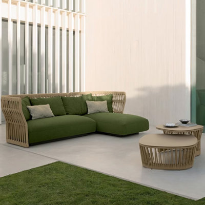 Breayna Rope 3 - Person Patio Conversation Set with Cushions