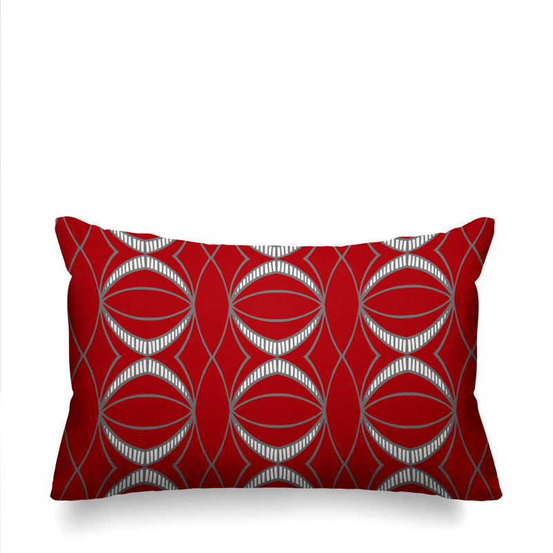 Samira Abstract Outdoor Reversible Throw Pillow, Red