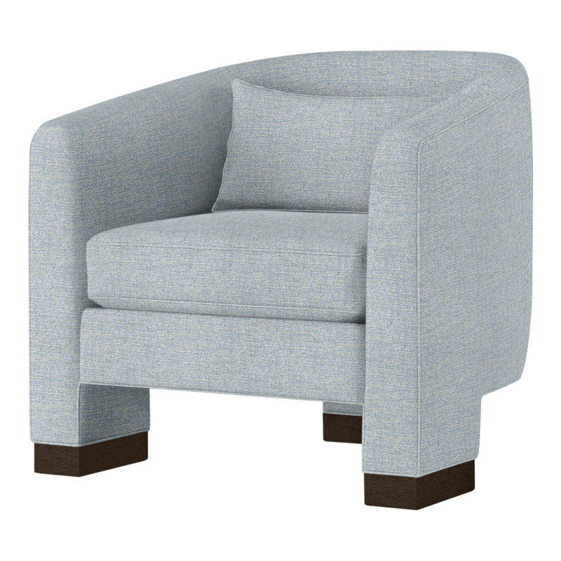 Fauteuil demi-tonneau Admiral, Périglé doux au toucher céruléen, Expresso