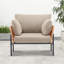 Chaise longue d'extérieur en rotin avec coussins-1983614902