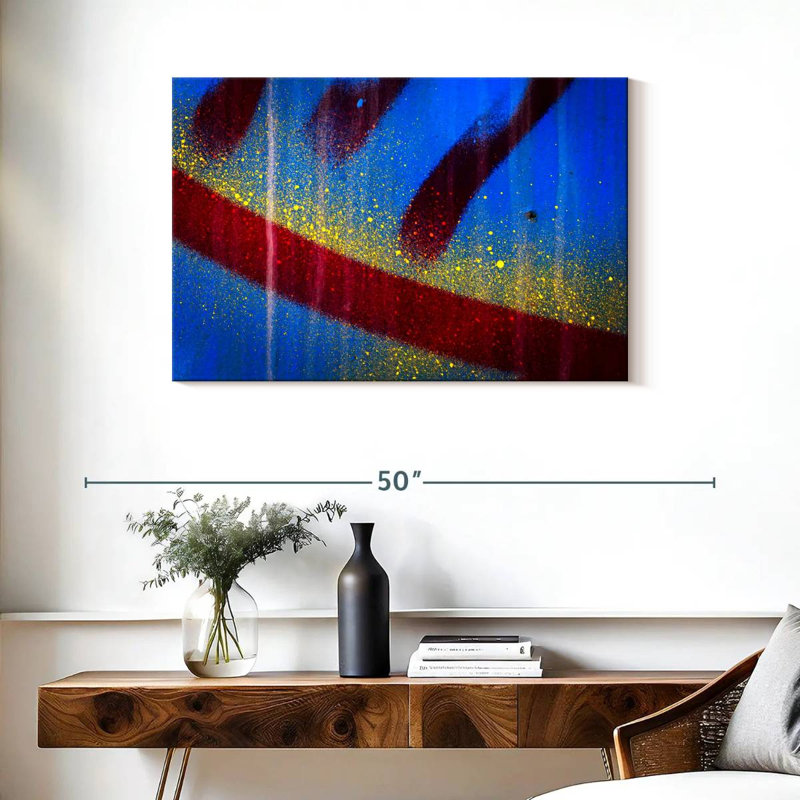Avery éclaboussé bleu abstrait I, H 24 po x l 36 po