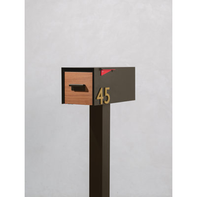 Malone Post-Mounted Mailbox with Wood-Styled Door