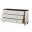 Commode 6 tiroirs Dzianis en blanc et noyer, commode de chambre, commode blanche, commode 6 tiroirs