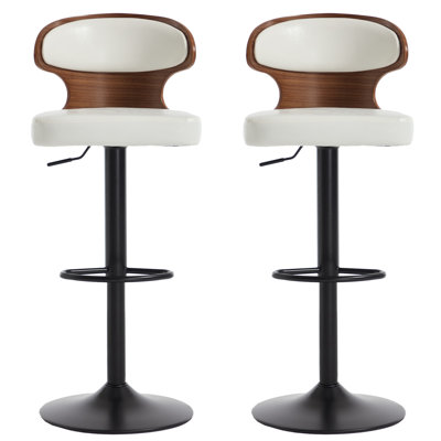 Swivel PU Leather Adjustable Height Bar Stool