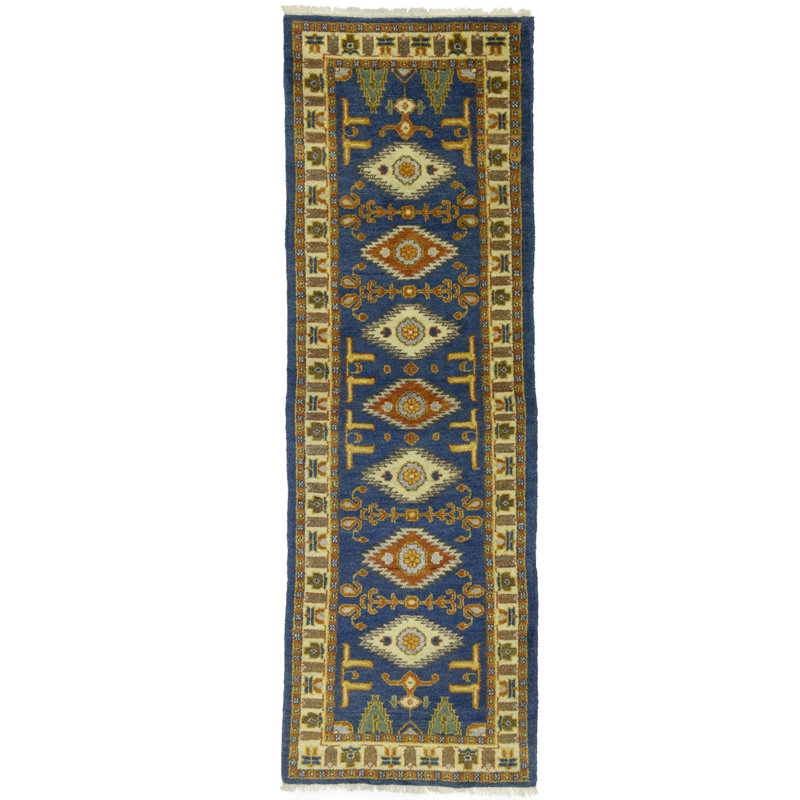 Tapis bleu / brun