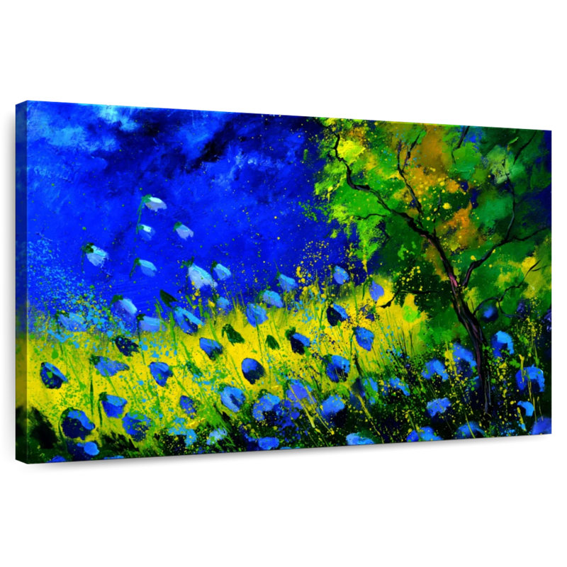 Fleurs bleues Alvord, H 20 po x l 30 po
