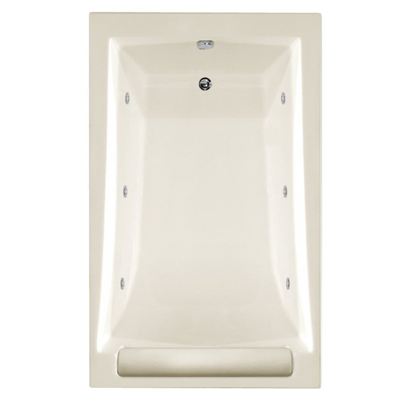 Regal 70'' L Whirlpool Bathtub, Biscuit, Satin Brass
