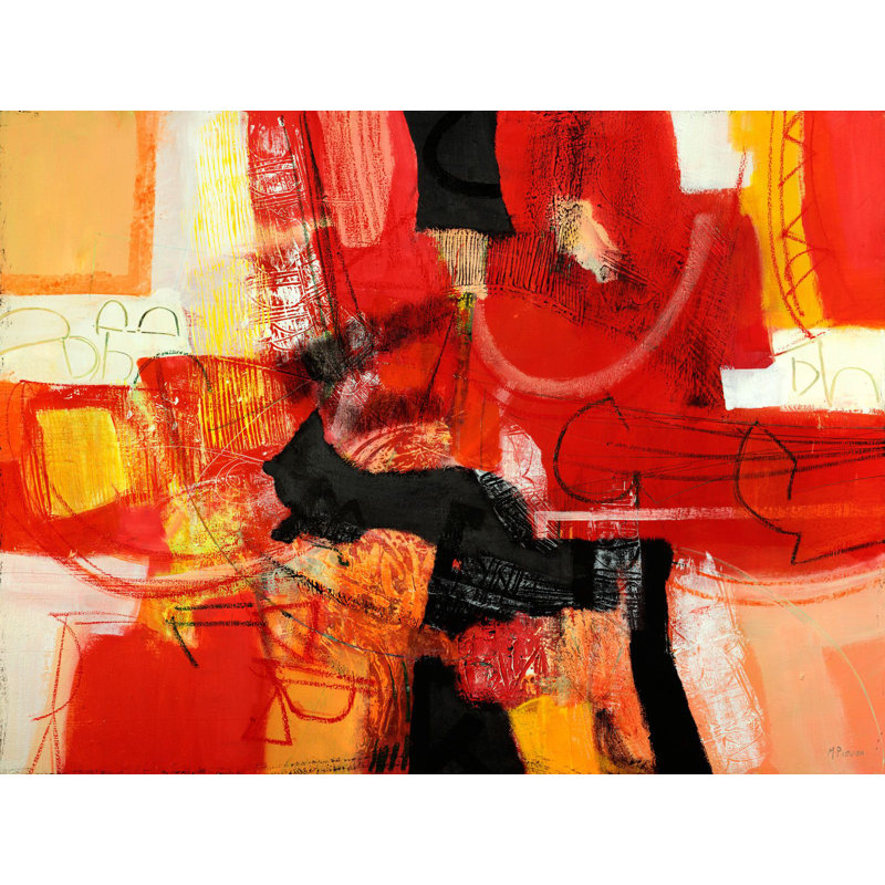 Abstract: In Front Of A Fire by Maurizio Piovan - Wrapped Canvas Painting, 70cm H x 100cm W x 4cm D