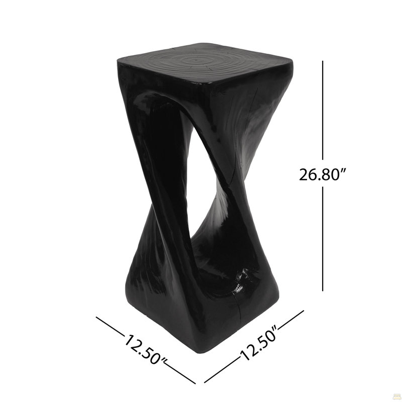 Table d'appoint d'extérieur, table de bout en forme de torsion, Noir