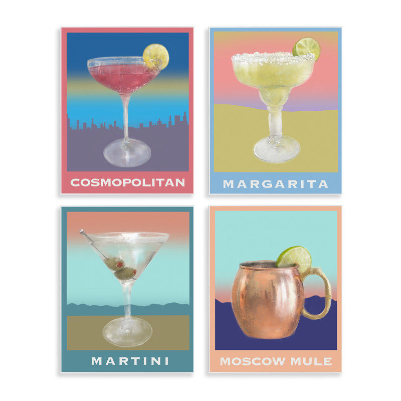 Plaque murale cocktails sur des paysages en sourdine, design par Matthew Piotrowicz