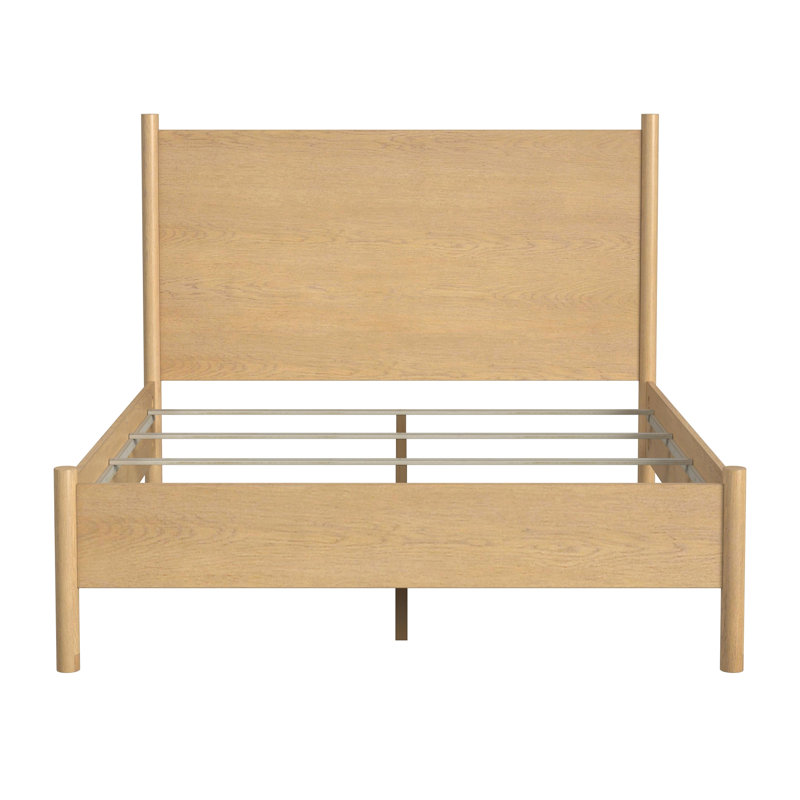 Lennon Rounded Leg Bed, Light Brown, Queen