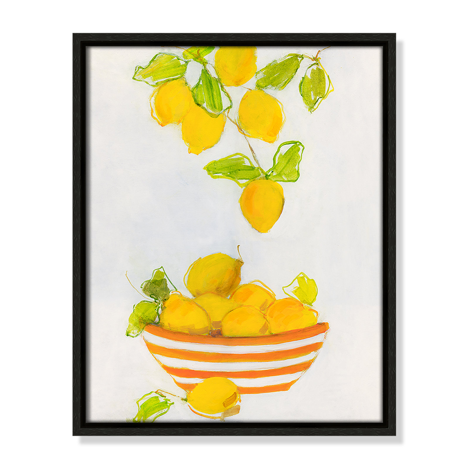 Darcy "Lemonlicious" Painting by Sally Swatland, 15.5" H x 12.5" W x 2" D, Espresso Framed Canvas